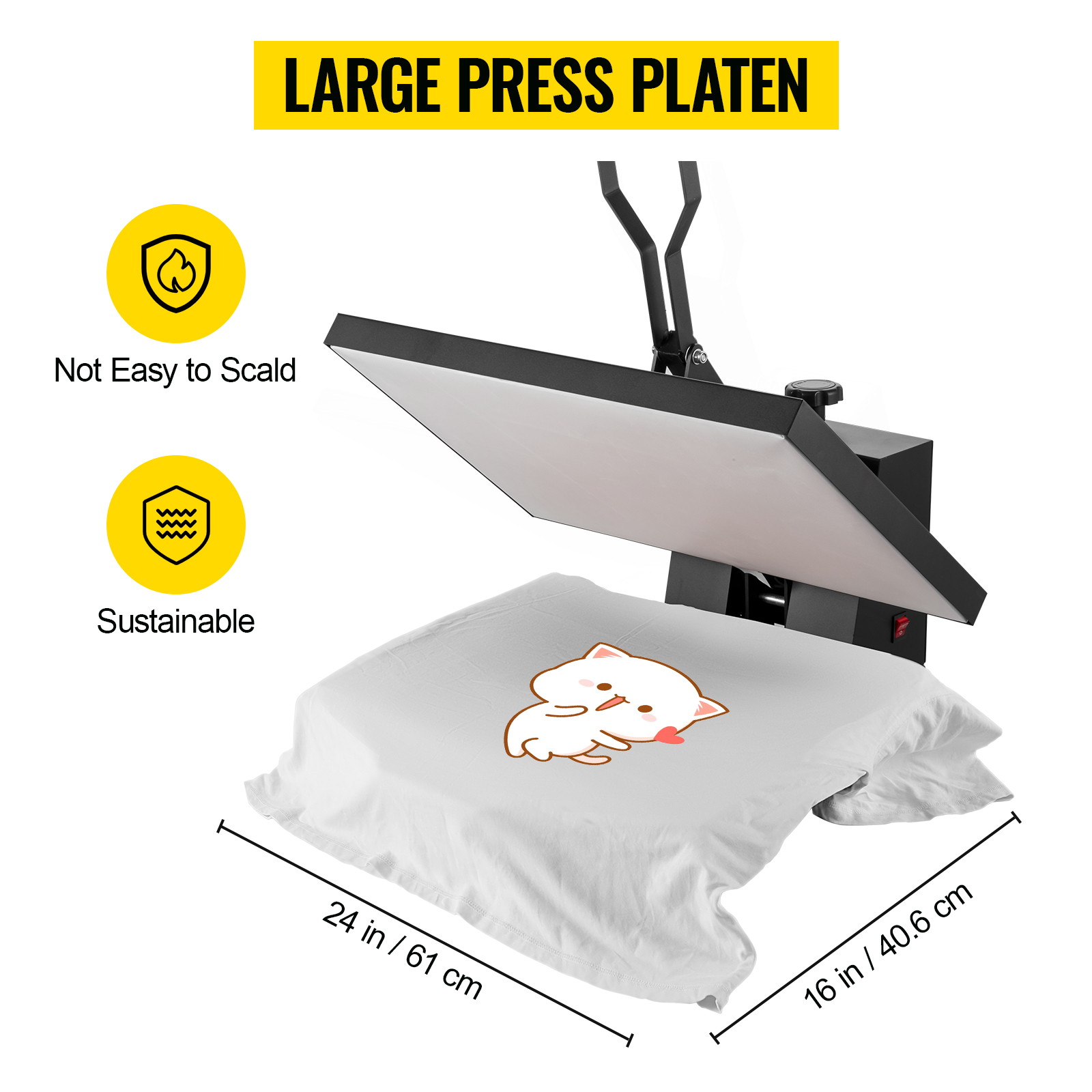 Large Size 16x24'' Clamshell Heat Press Machine Sublimation