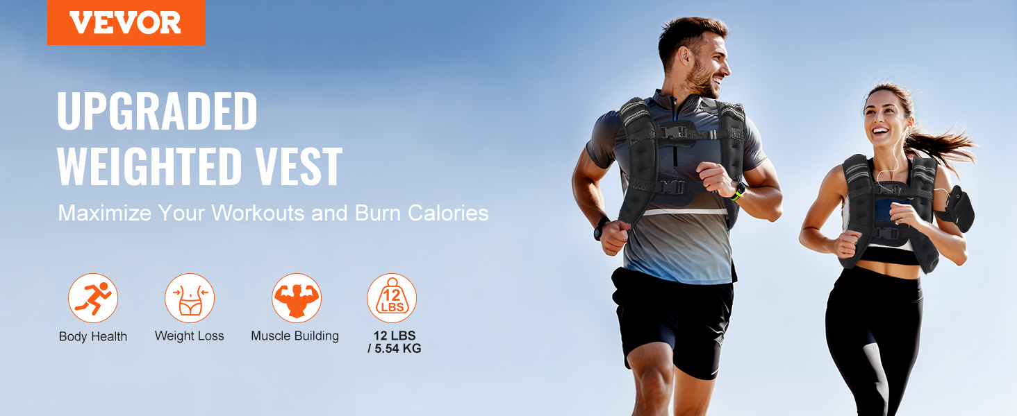 VEVOR 12lb Weighted Vest for Men Women Workout Equipment for