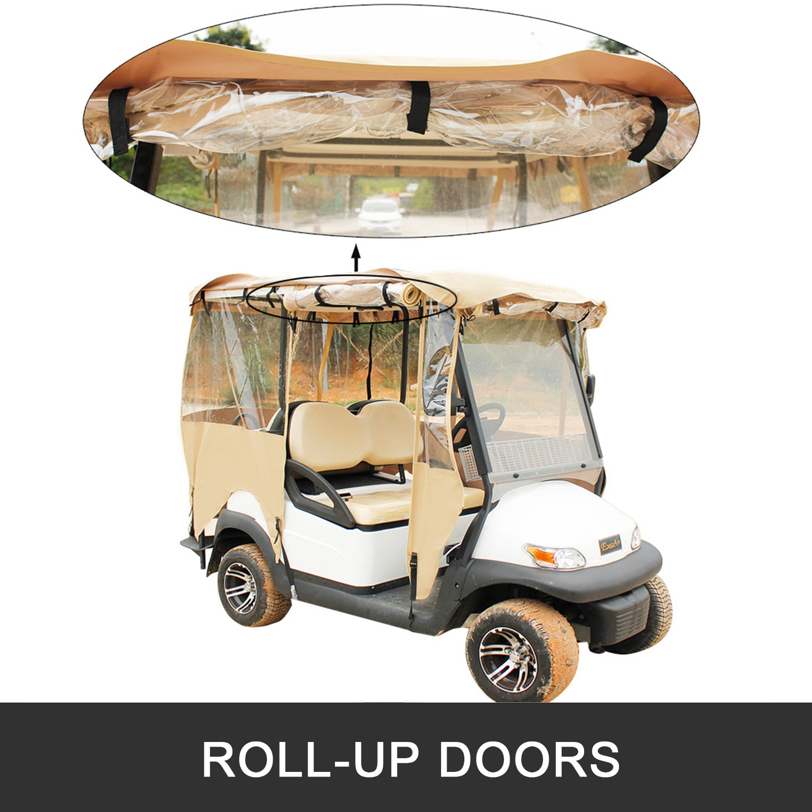 VEVOR 4 Passenger Golf Cart Cover Enclosure Fit EZGO Yamaha Club Car Waterproof 79