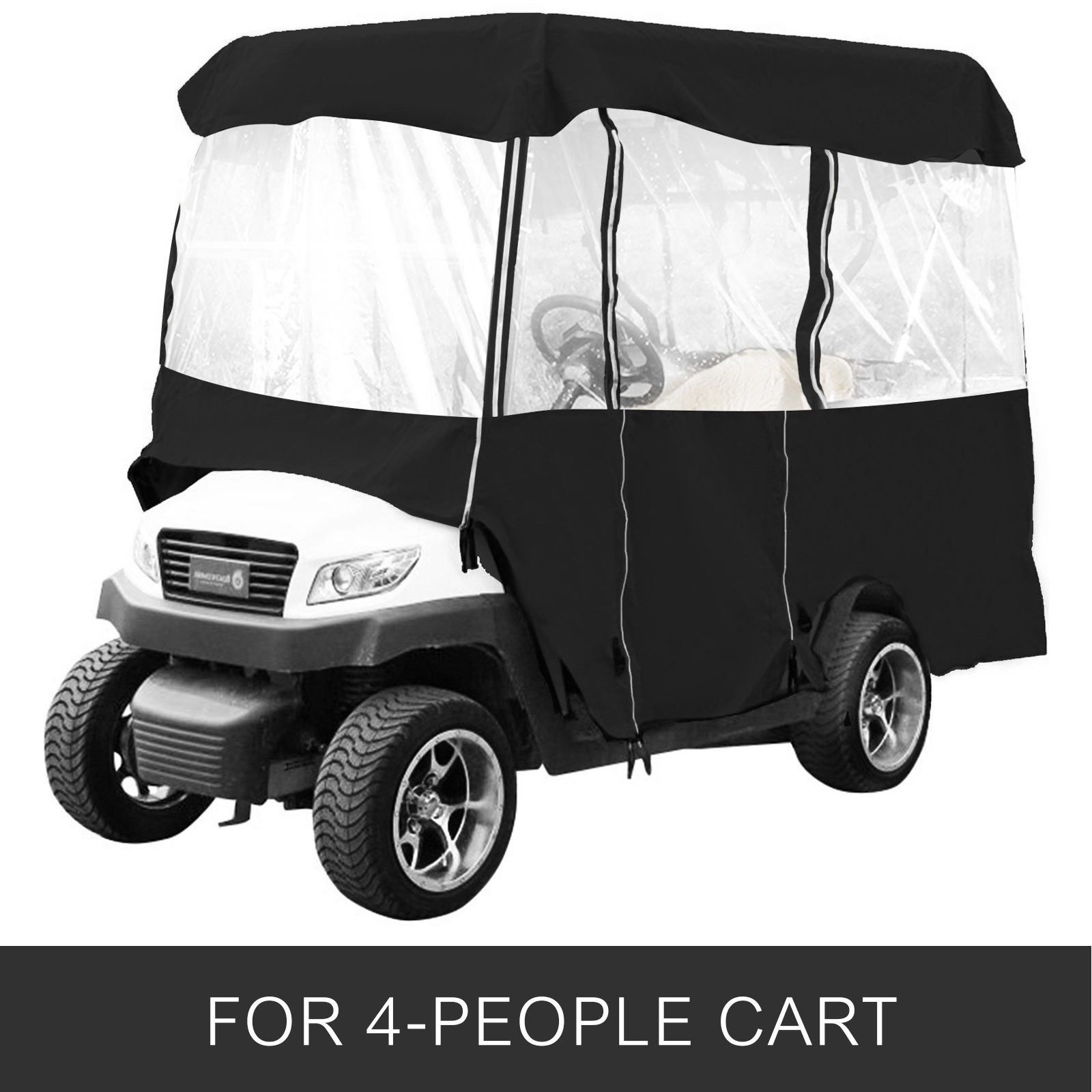 4 Passenger Golf Cart Cover Driving Enclosure Waterproof Person Roll-up  Door | VEVOR US