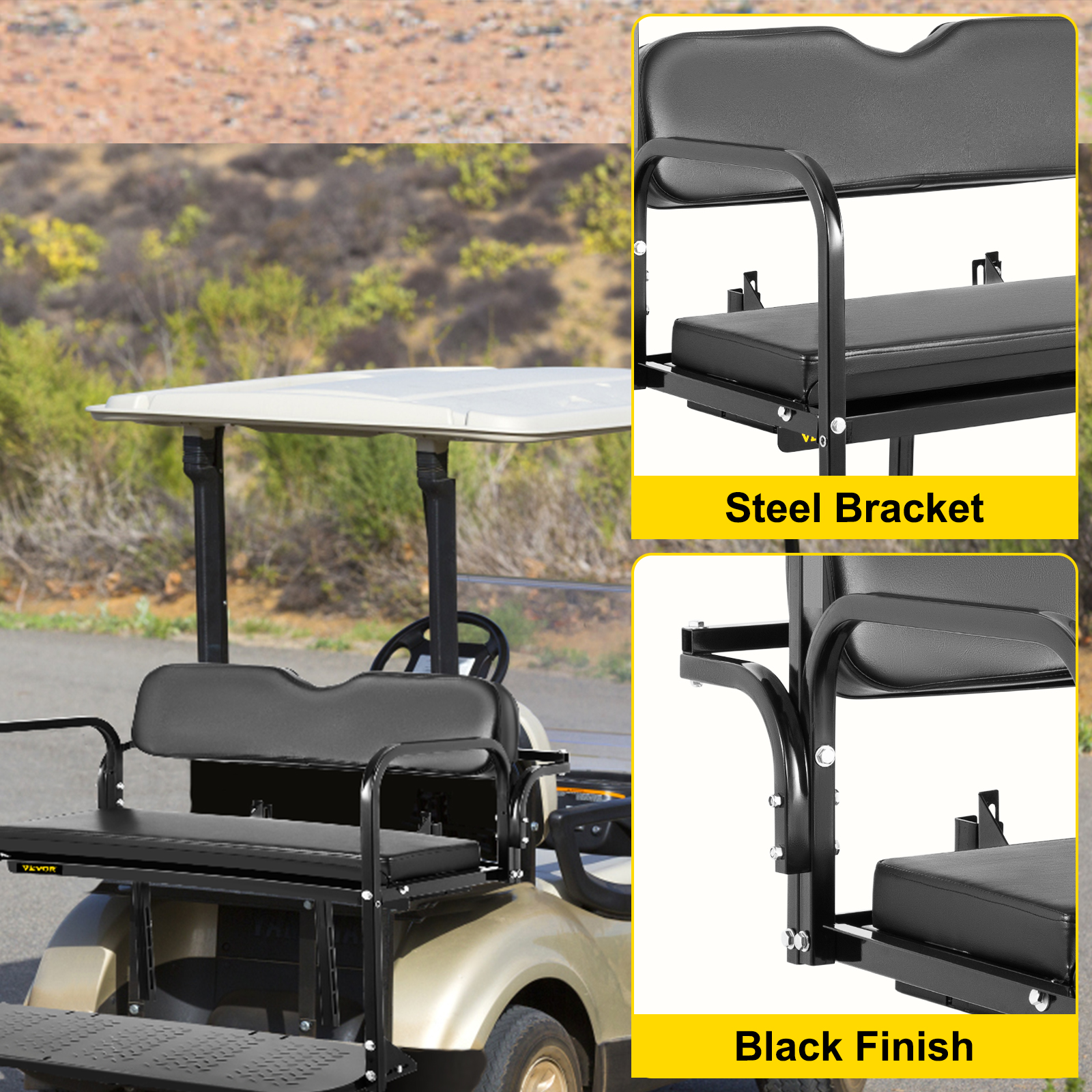 VEVOR Golf Cart Rear Seat, Club Car Rear Seat Compatible with EZGO TXT ...