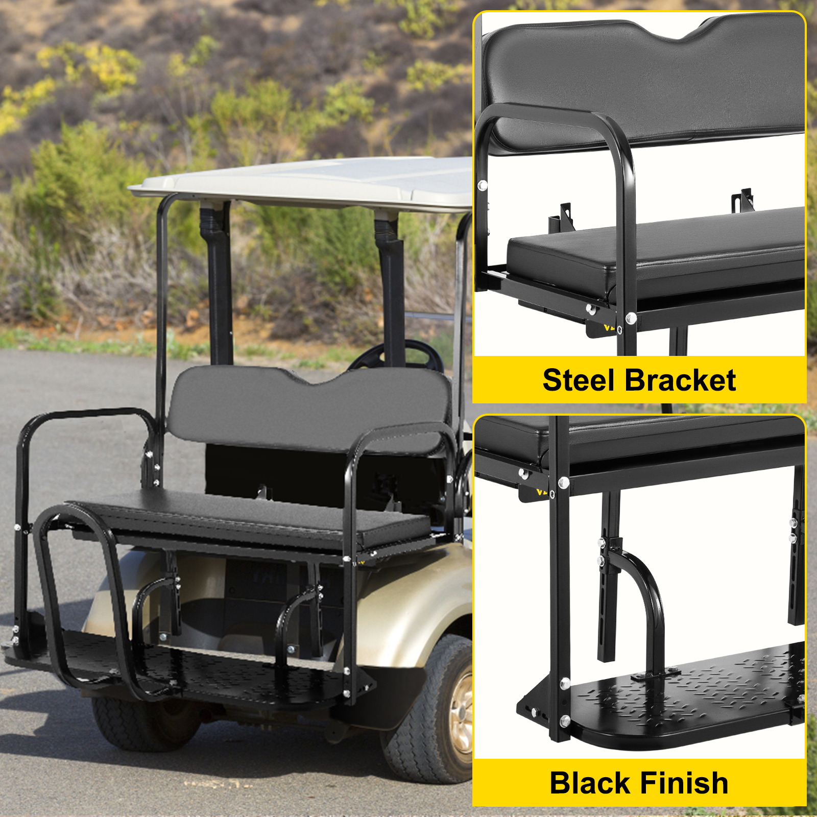 VEVOR Club Car Rear Seat, Golf Cart Rear Seat for Yamaha G14, G16, G19