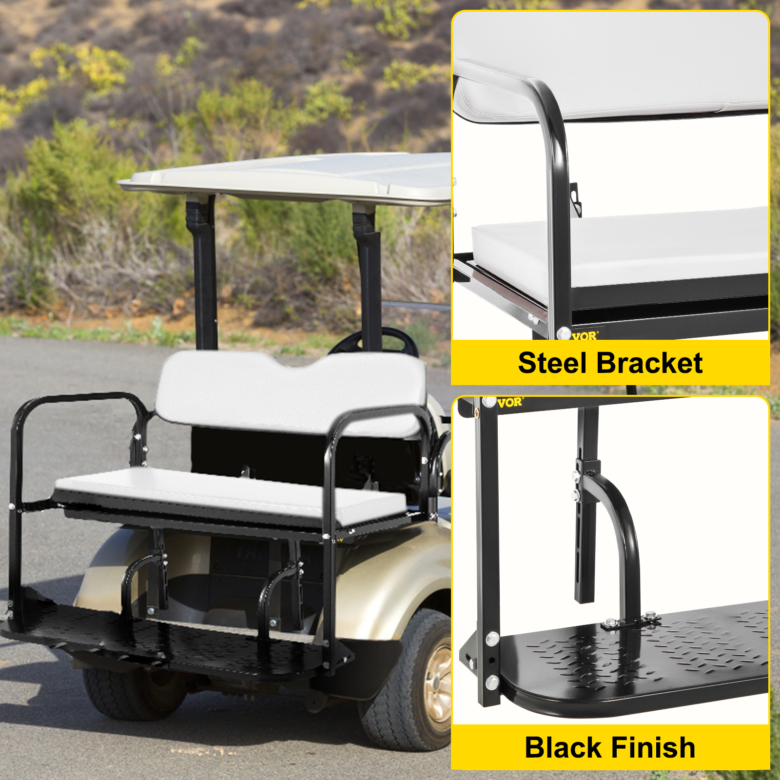 VEVOR Golf Cart Rear Seat, Club Car Rear Seat for Yamaha G14, G16, G19