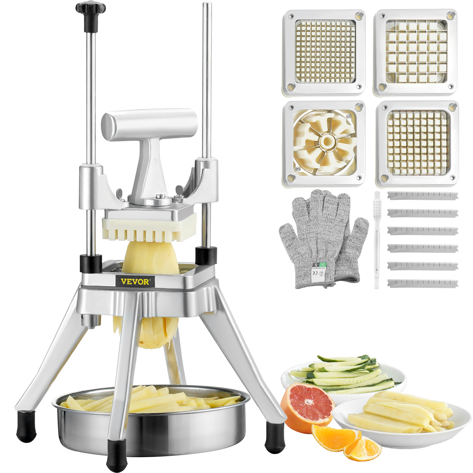 VEVOR Commercial Vegetable Cutter Chopper 1/2/1/4/3/8inch Fruit Vegetable Dicer