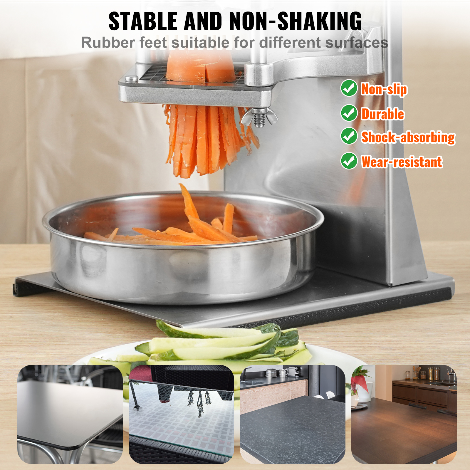 VEVOR Commercial Vegetable Cutter Chopper 1/2/1/4/3/8inch Fruit Vegetable Dicer