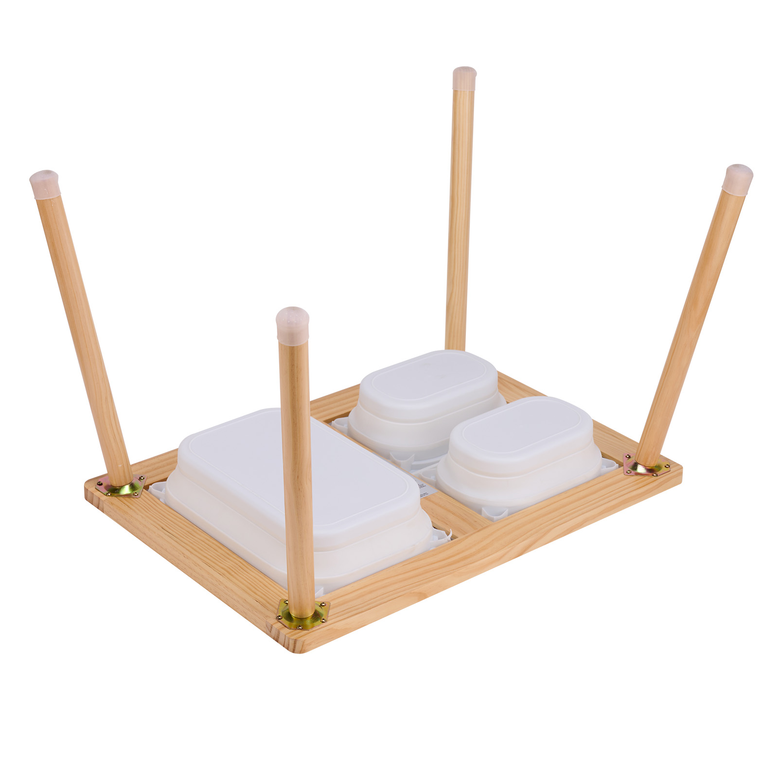 Uimoso Kids Sensory Table Indoor Wooden Play Sand Water Table w/ Double-Sided - Picture 13 of 49