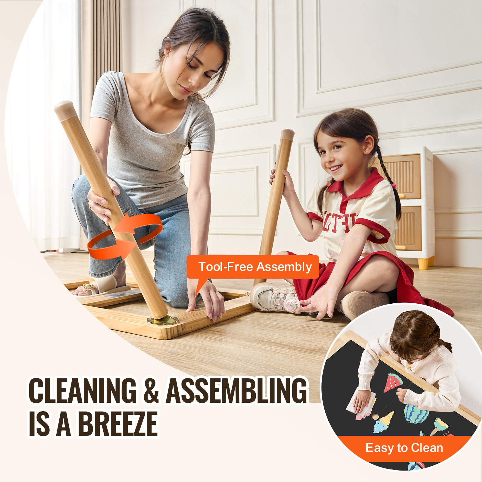 Uimoso Kids Sensory Table Indoor Wooden Play Sand Water Table w/ Double-Sided - Picture 30 of 49