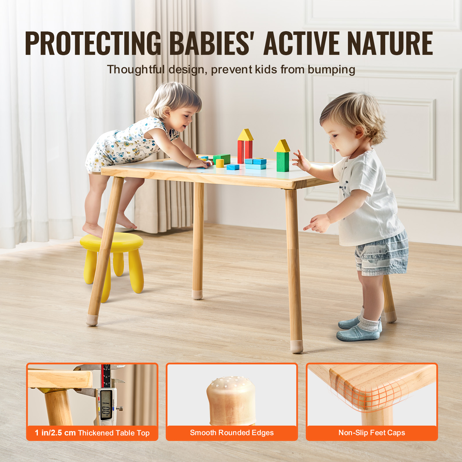 Uimoso Kids Sensory Table Indoor Wooden Play Sand Water Table w/ Double-Sided - Picture 31 of 49