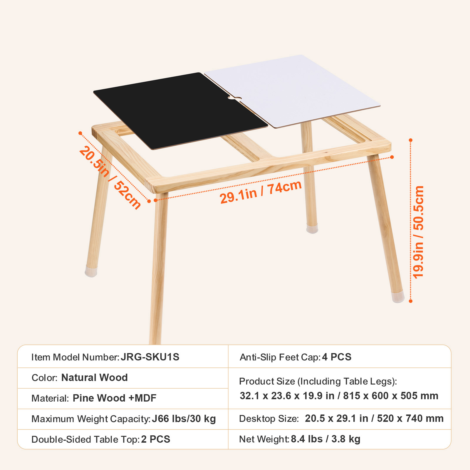Uimoso Kids Sensory Table Indoor Wooden Play Sand Water Table w/ Double-Sided - Picture 32 of 49