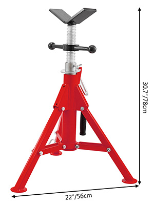Pipe Stand Roller Head Foldable Tripod Jack Adjustable Height 32"-55" 2500Lb 
