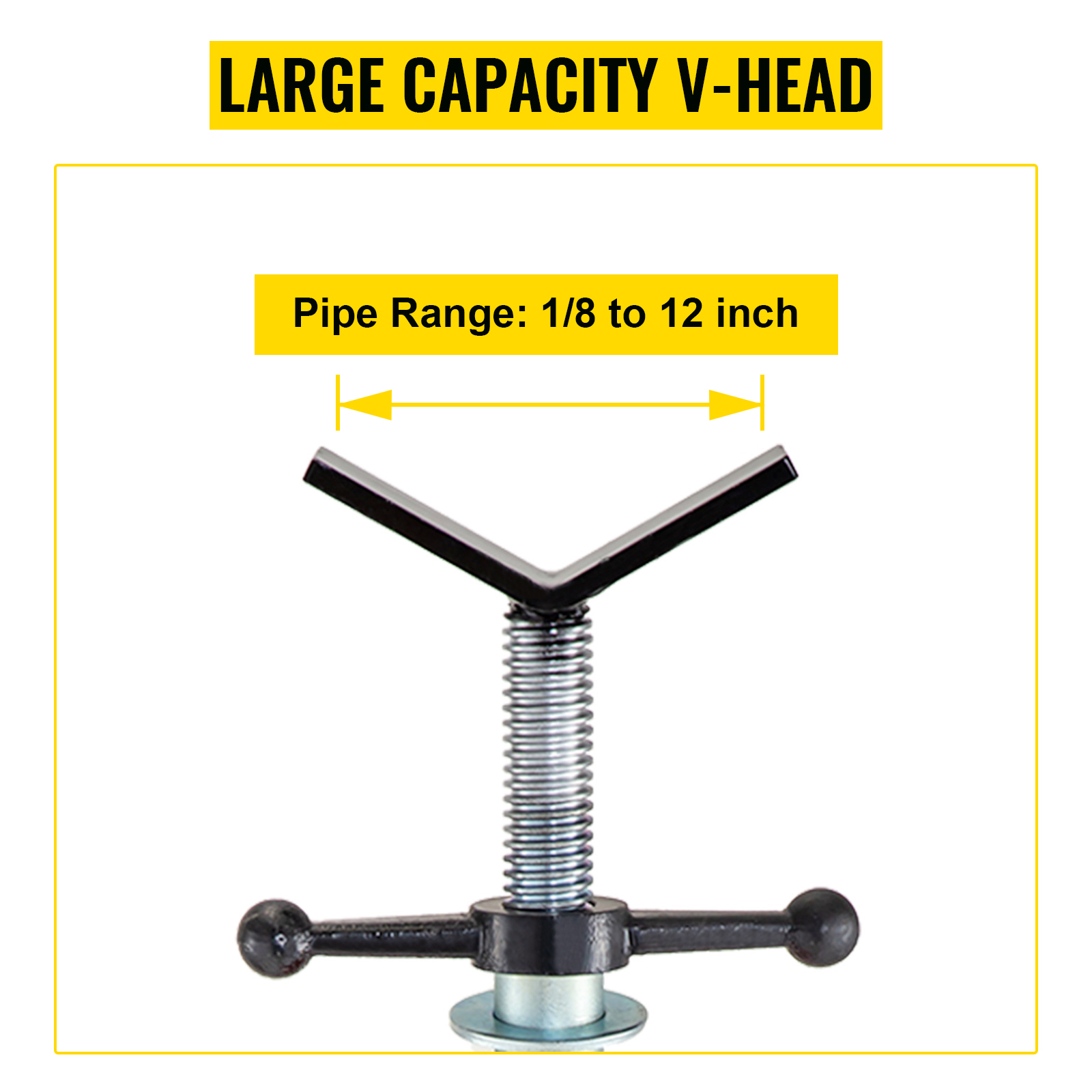 VEVOR V Head Pipe Stand 1/8"-12" Capacity,Adjustable Height 20"-37 ...