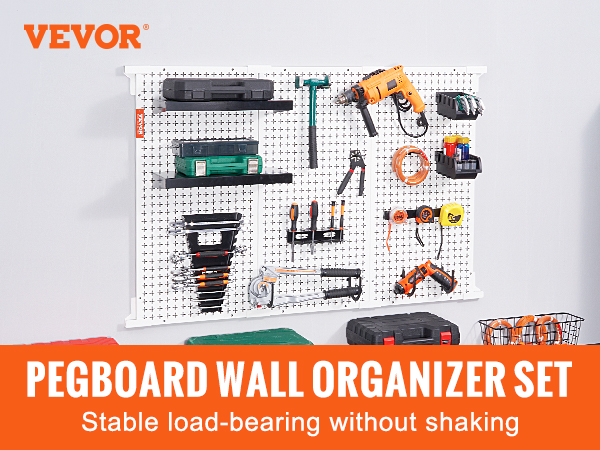 44 kits de organizadores de pared de tablero perforado para montaje en  pared, kits de panel