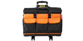 VEVOR Rolling Tool Bag, 20palcová taška se 17 kapsami se dvěma 2,56palcovými koly, materiál Oxford Fabric s teleskopickou rukojetí, nosnost 198 lb pro organizaci nářadí pro zahradní elektrikáře