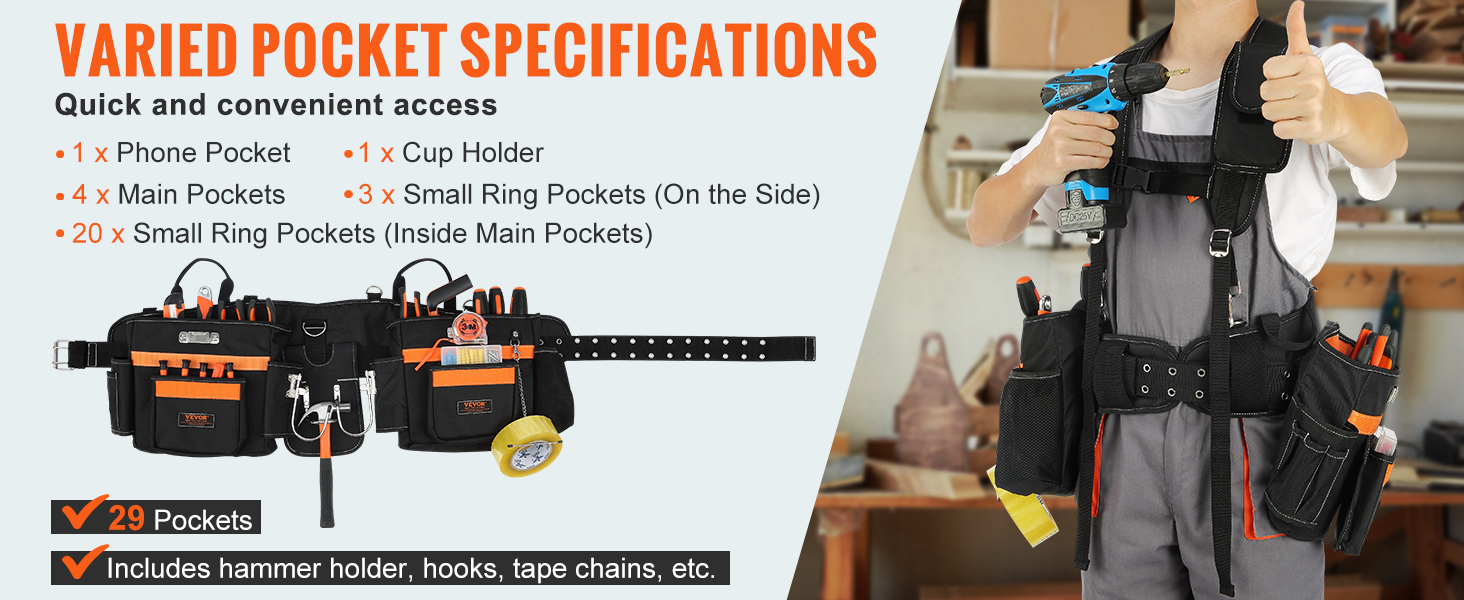 Porte-jarretelles de ceinture à outils - Bretelles de ceinture à outils  Multifonctions en forme de H réglables Bretelles d'électricien suspendues