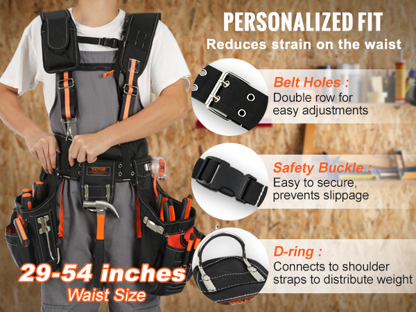 thumbnail image 2 of Bravex T300 Tool Pouch And Belt Set With Suspenders - Oxford Cloth, Electrician/Carpenter Tool Bag For Men 2 of 6