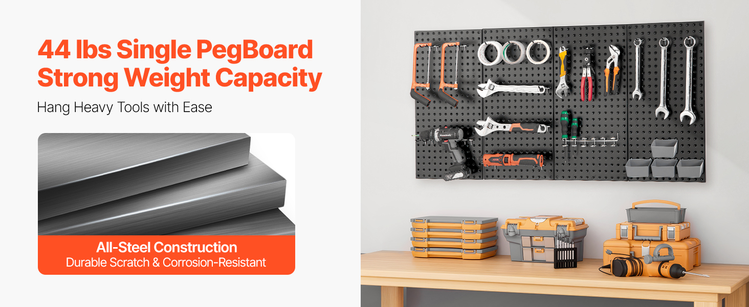 Stecktafel Wandorganizer 4er Set 61x30 cm Metall Lochwand Werkzeuge Pegboard A100 2.2