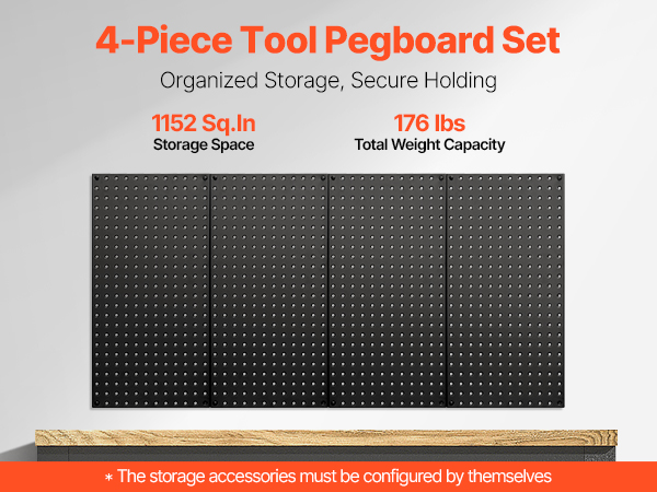 Peg Board,Pegboard Rack Garage Storage Steel Horizontal Peg Board Pack Steel Pegboard Heavy Duty 4 Pack 12 Inch X 24 Inch Metal Peg Board Tool Organi - View #5