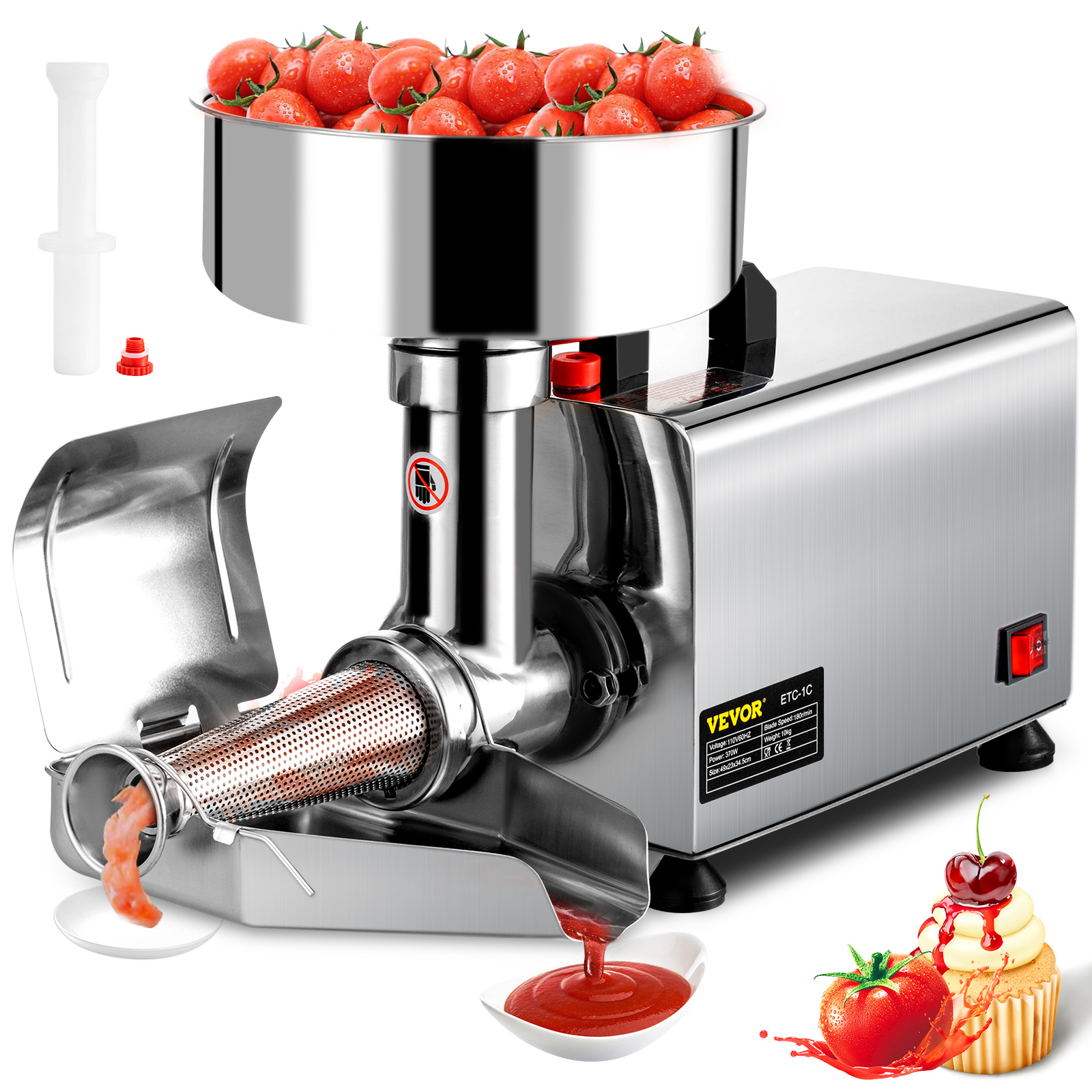 Elektro Tomaten-Saftpressen Tomaten-Presse Obstpresse Staumaschine 370W 220V DE 
