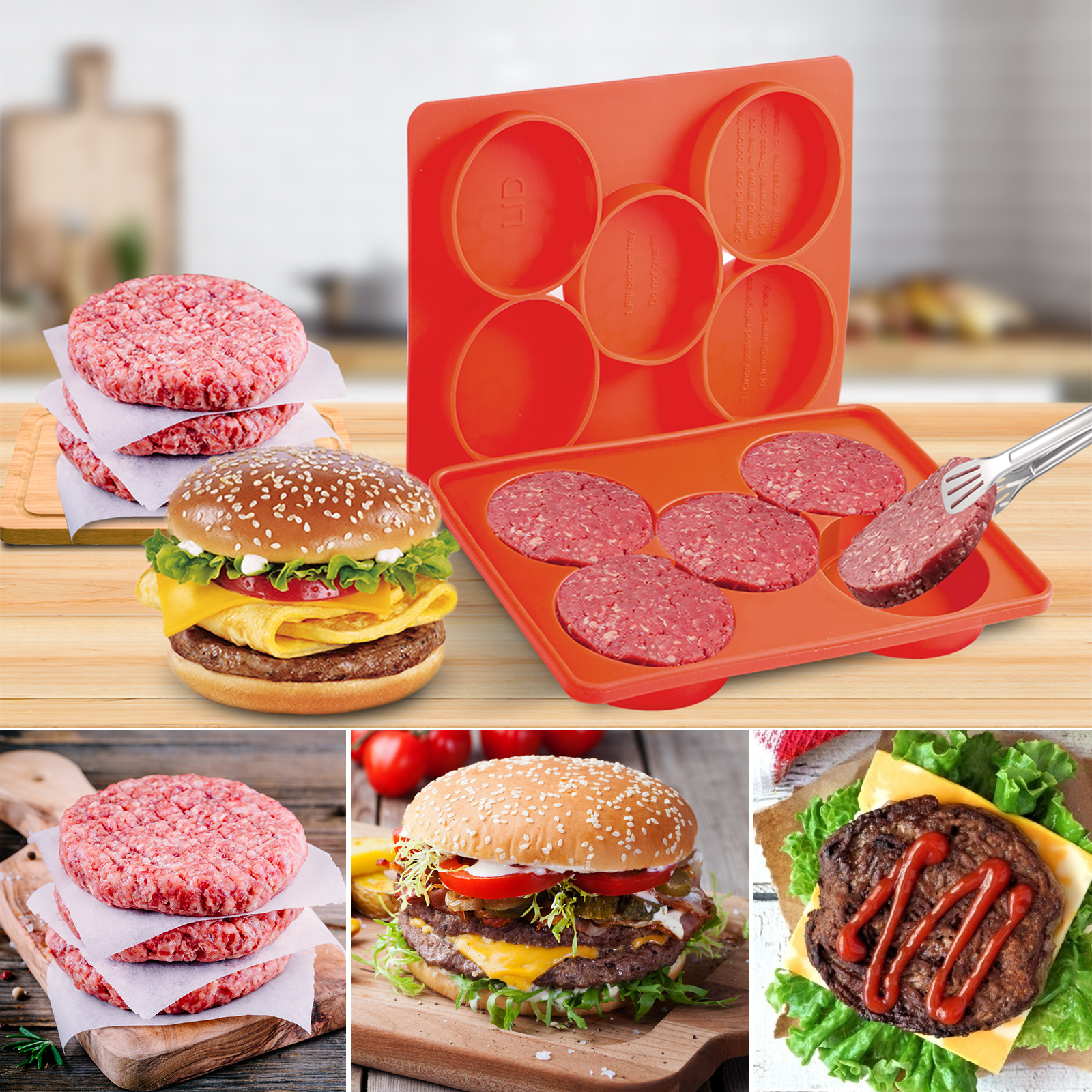 Hamburger Press, Heavy Duty Burger Press With Heat Resistant