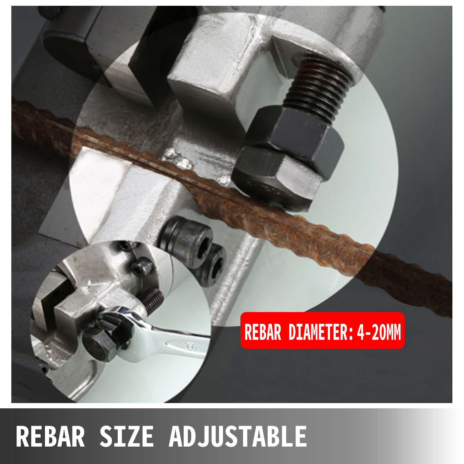 VEVOR RC20 Electric Rebar Cutter, 420 mm, Electric Hydraulic Rebar