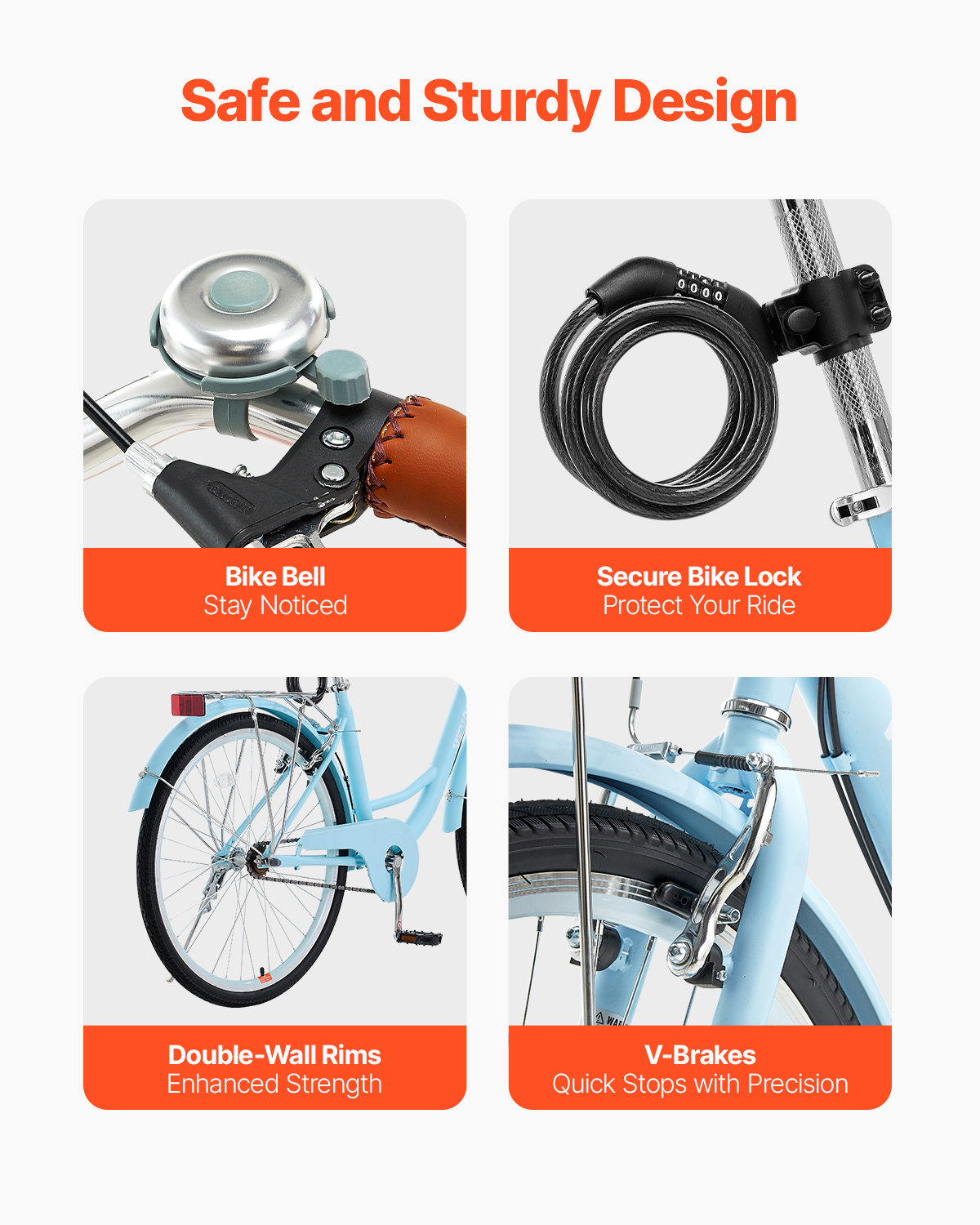 26/24in Beach Cruiser Bike 7/1-Speed City Bicycle with Basket for Women Ladies - Picture 66 of 72