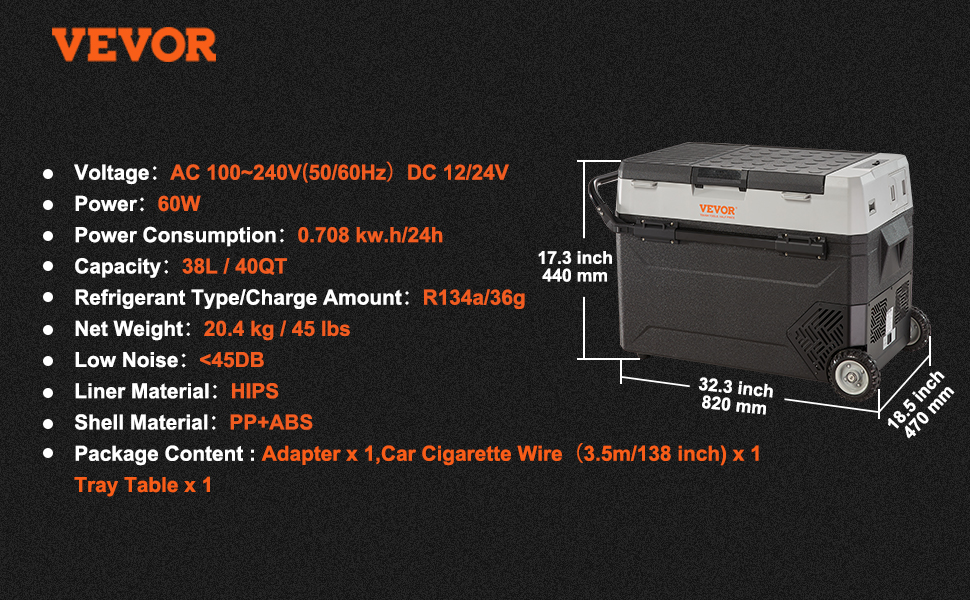 Title 7, Vevor 38l/53l geladeira carro portátil mulifunc...