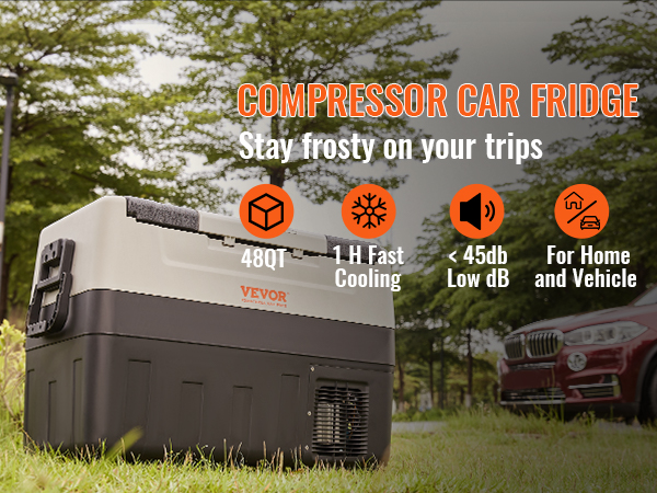 45L Portable Dual Zone Compressor Car Camping Fridge/Freezer DC 12