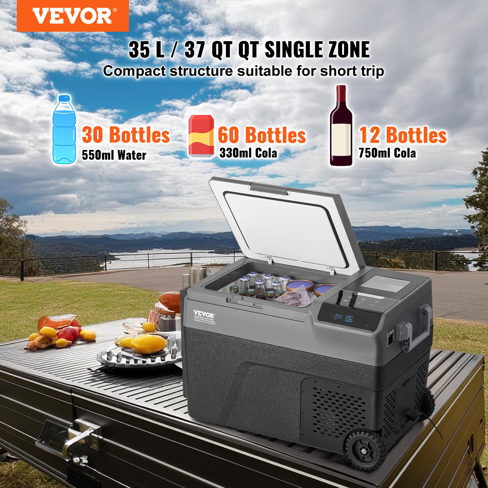 VEVOR Portable Car Refrigerator Freezer w/ Ice Making Function Single/Dual Zone