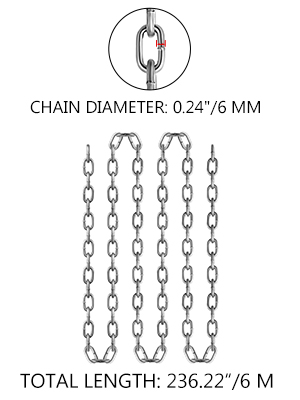 VEVOR Grade 30 Chain 0.25 Inch by 20Ft Length Grade 30 Proof Coil Chain ...