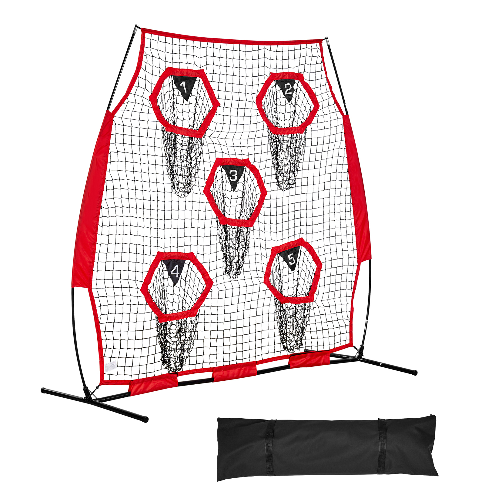 Uimoso Portable Football Trainer Net for QB Practice in Red and Black