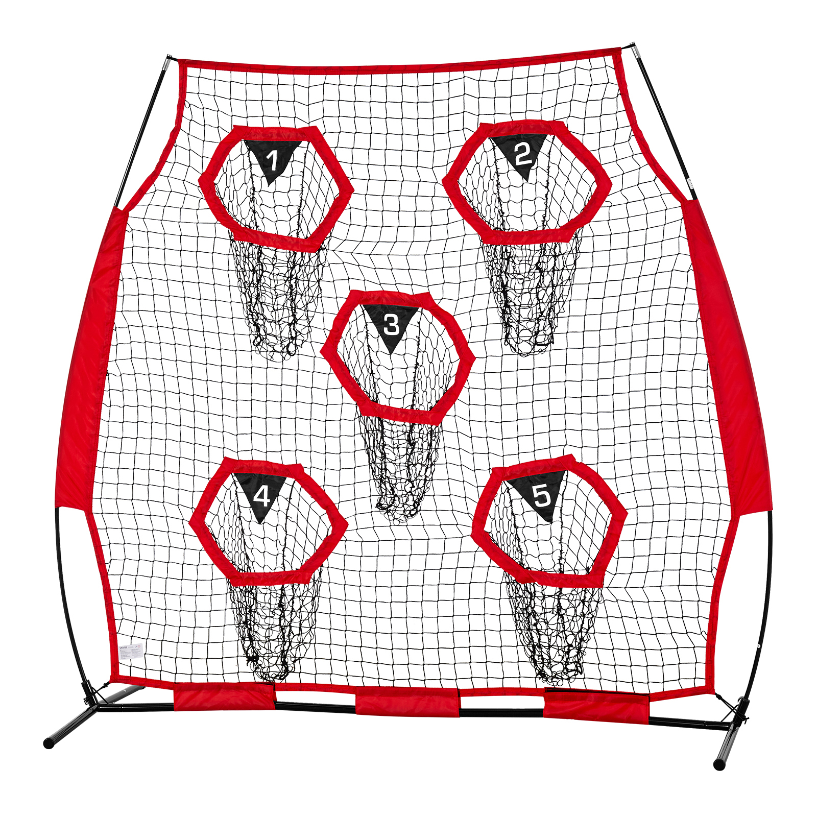Uimoso Portable Football Trainer Net for QB Practice in Red and Black
