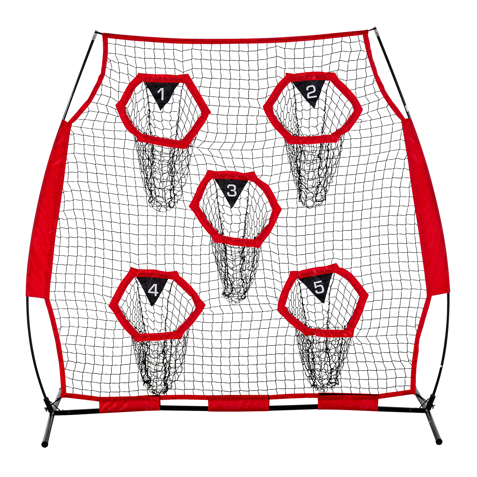 Uimoso Portable Football Trainer Net for QB Practice in Red and Black