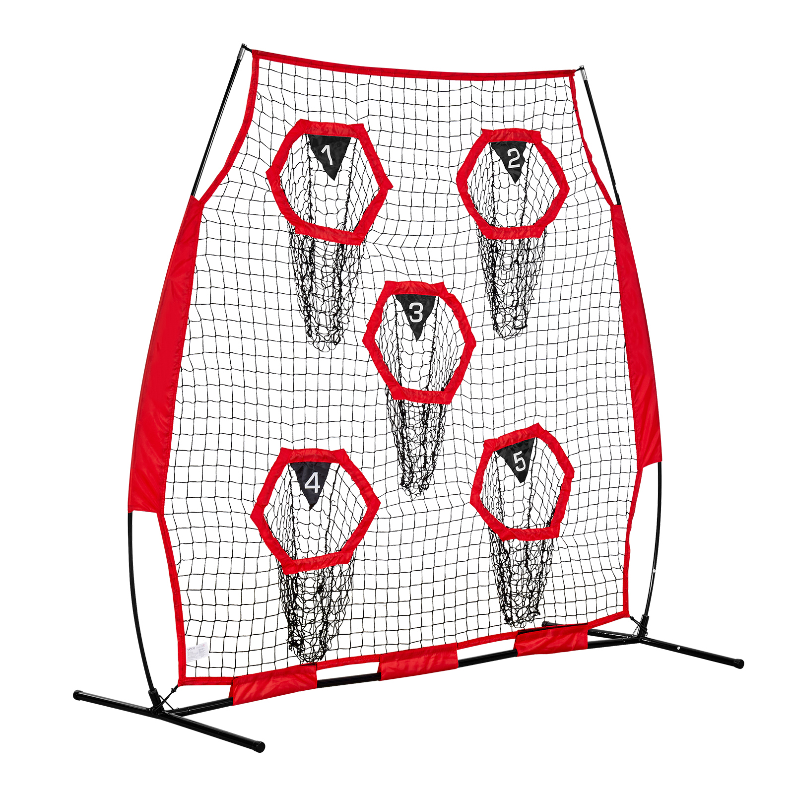 Uimoso Portable Football Trainer Net for QB Practice in Red and Black