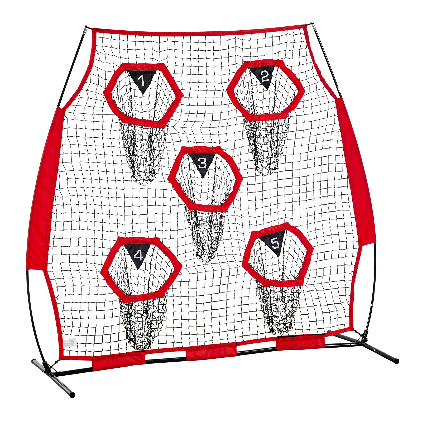 Uimoso Portable Football Trainer Net for QB Practice in Red and Black