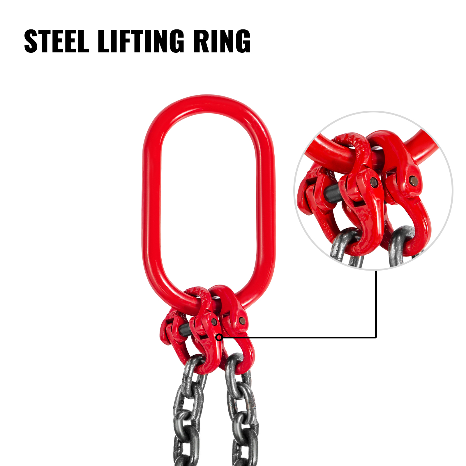 6FT Chain Sling 5/16 in x 6 ft Double Leg with Grab Hooks Sling Chain 3T Capacity Double Leg Chain Sling Grade80 (0.31In x 6Ft Double Leg Sling)