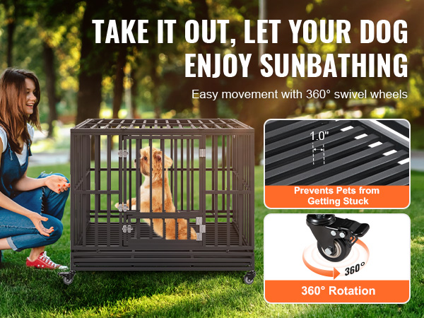 Detachable Dog Pen With Crate And Ramp Reference: Vevor 47 Inch Heavy Duty Dog Crate Indestructible Dog Crate