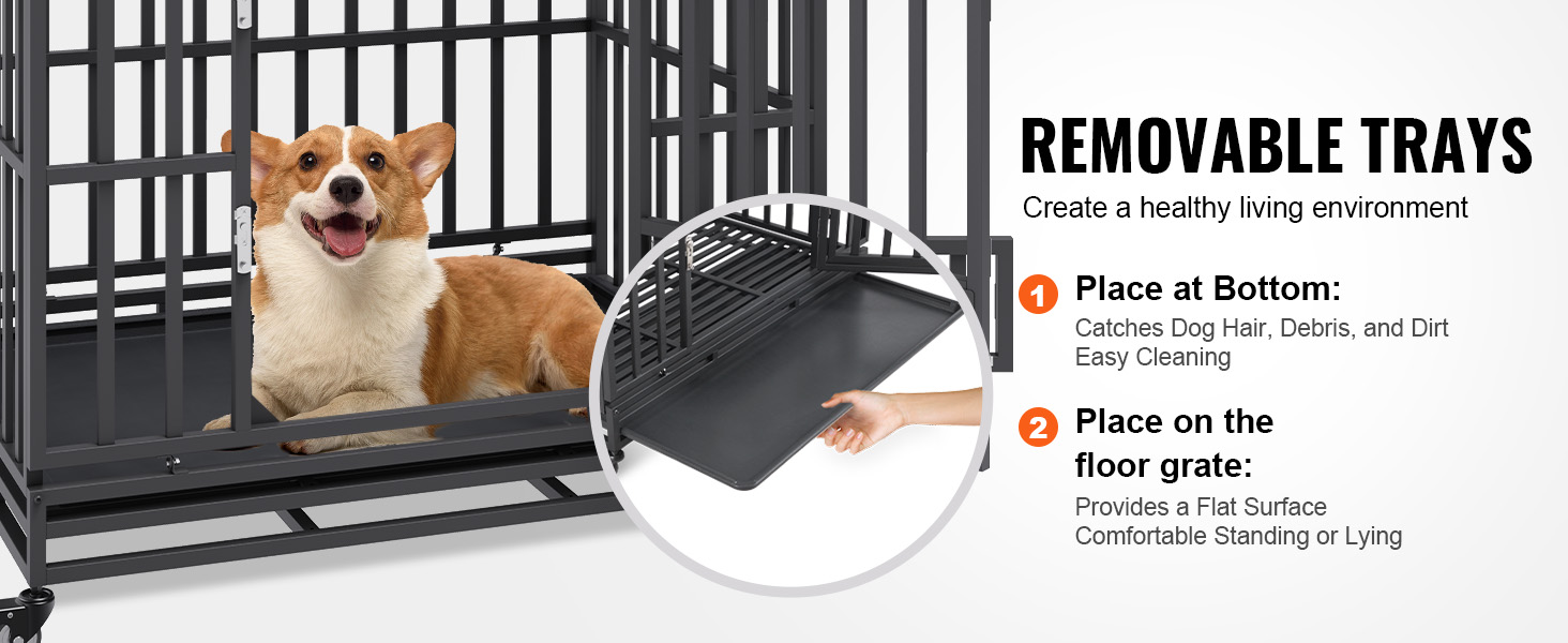 Dog kennel bottom outlet tray