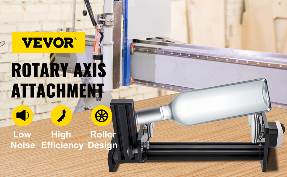 VEVOR Rotary Axis Attachment, 4 Wheels Laser Rotary Attachment, 57 Stepper  Motor Laser Cutter Rotary, 50 mm-350 mm Carving Length for Engraving