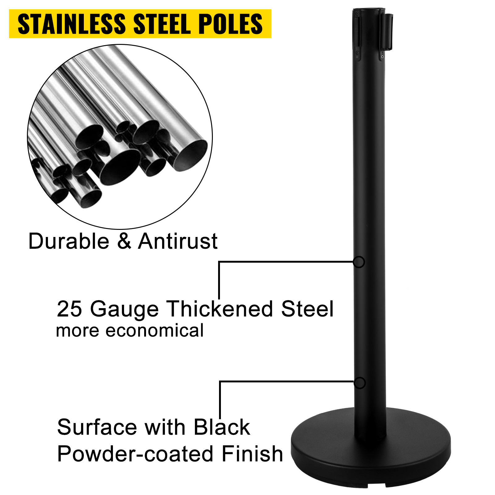 Crowd Control Barrier Stanchions Wall Plate Medium for 1 or 2 Rope Hoo –  The Crowd Controller