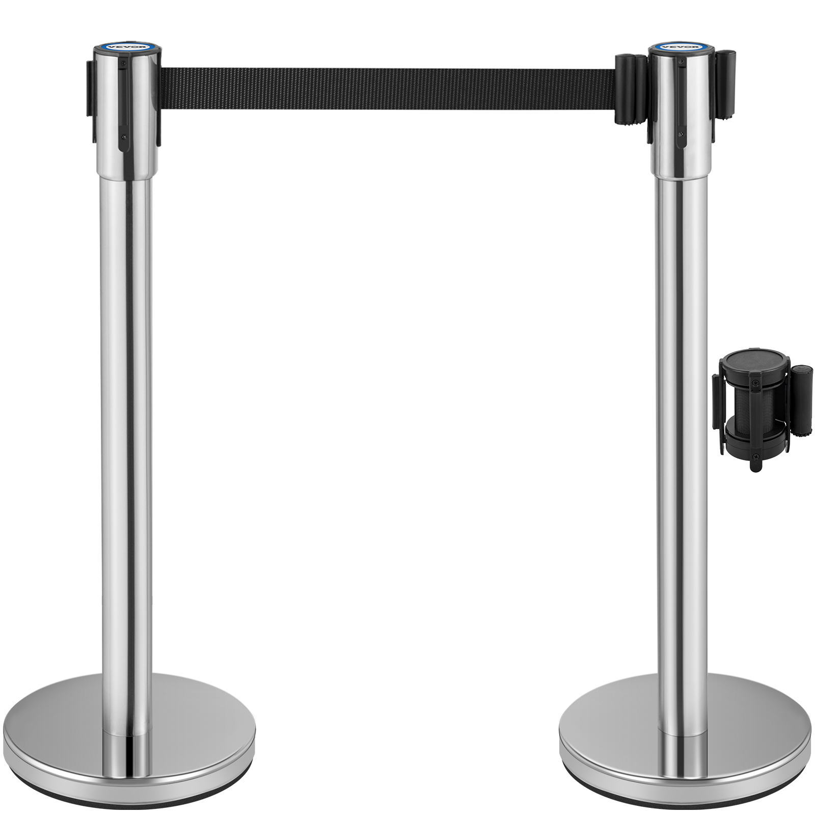 Crowd Control Stanchion,Black Retractable Belt,4 Pcs