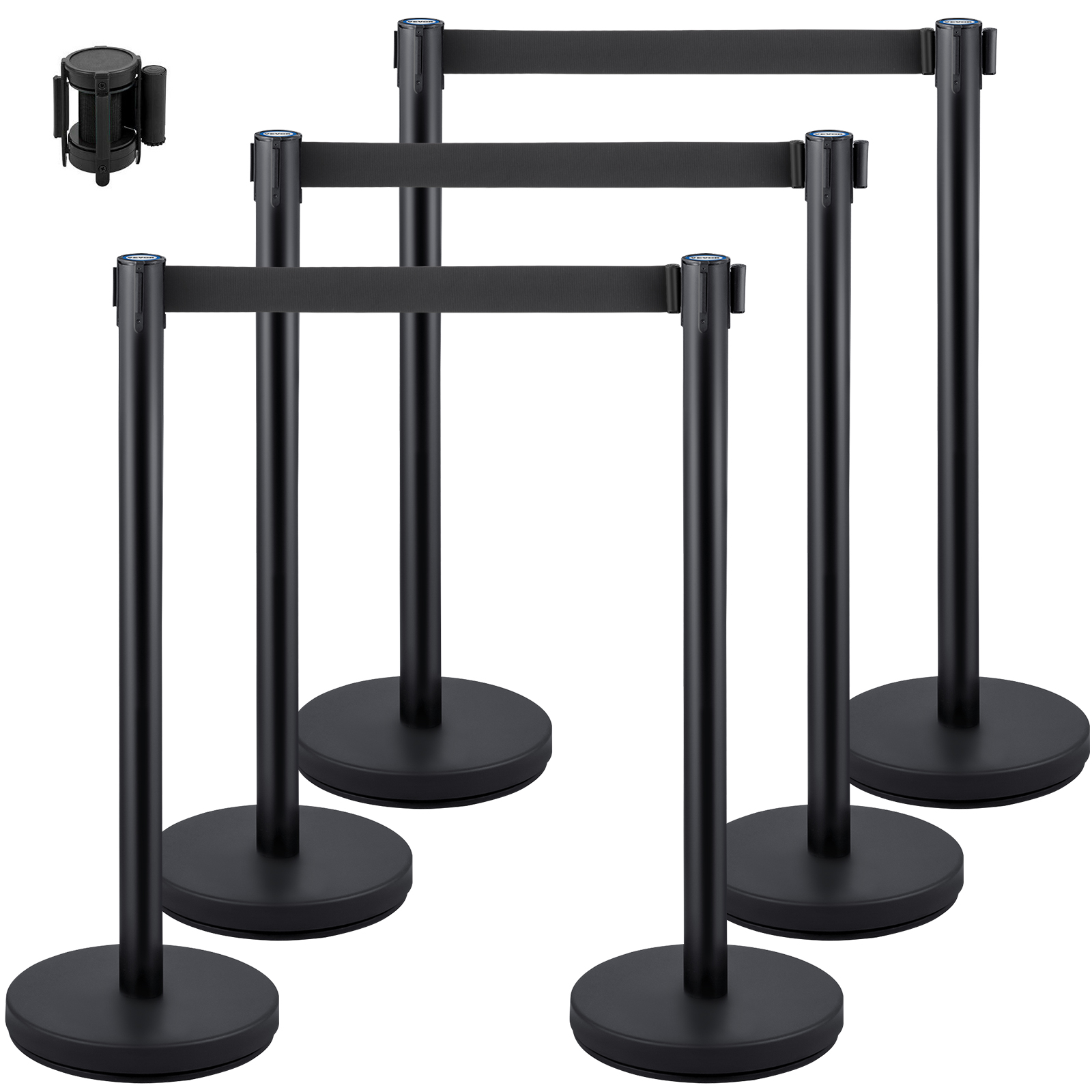 Crowd control stanchion,4 Red Velvet Ropes,6Pcs Gold