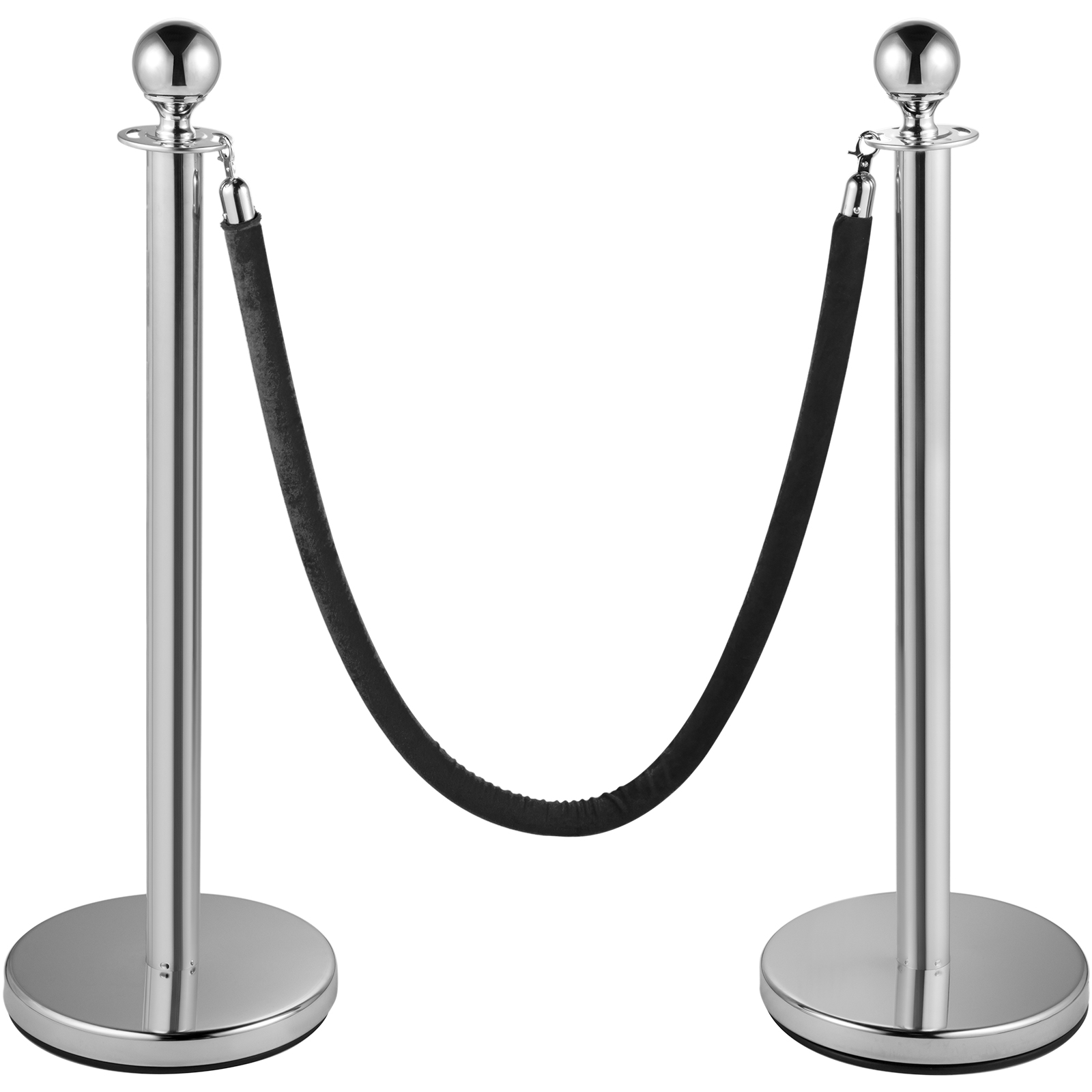 Crowd control stanchion,4 Red Velvet Ropes,6Pcs Gold