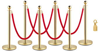 White Stanchion Rope With Gold Hooks - Daniel Lay Event Services