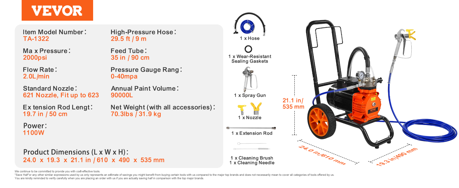 Airless Paint Sprayer,Diaphragm,Electric