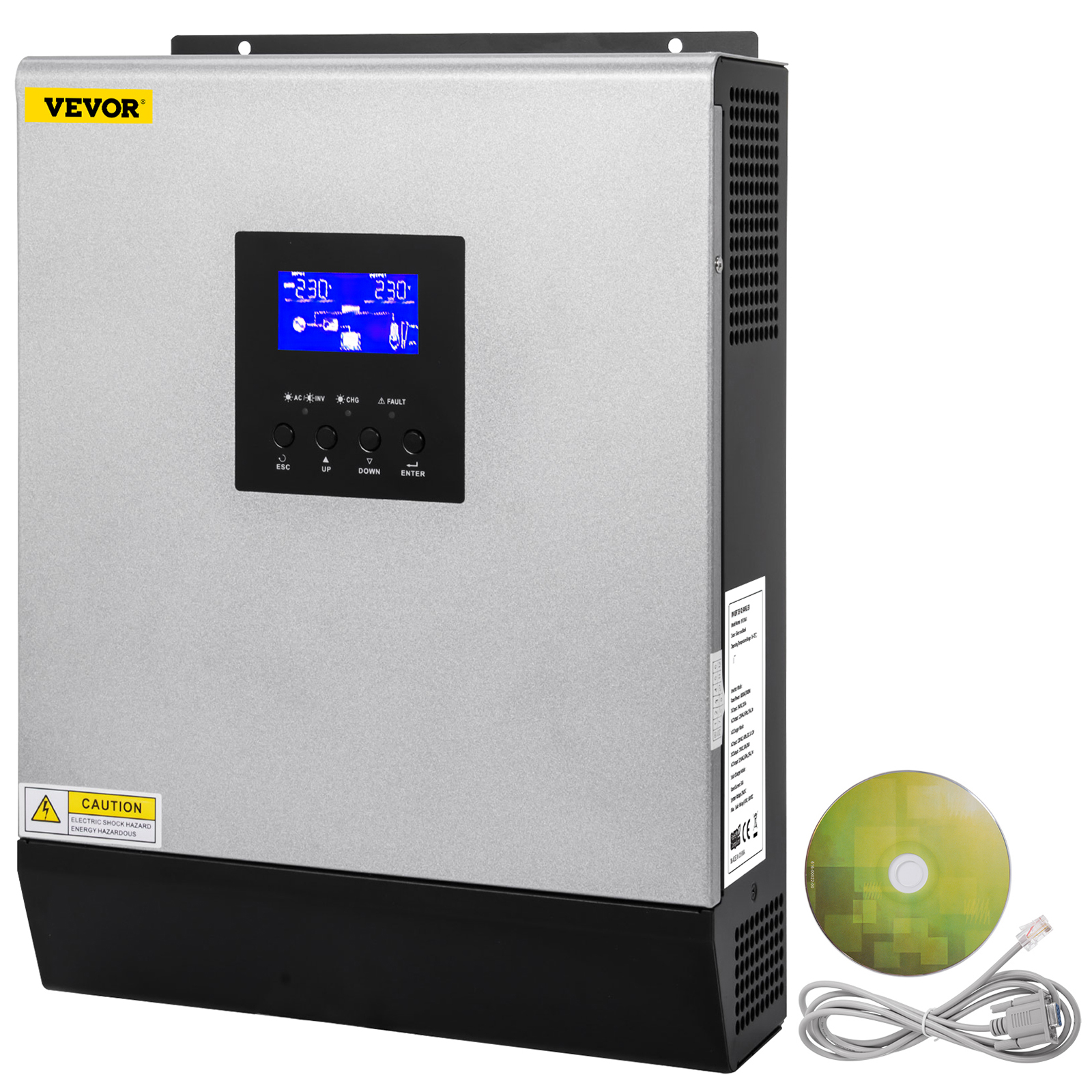 VEVOR Hybrid Solar Inverter 3KVA 2400W Pure Sine Wave Off Grid 