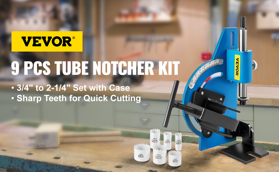 Notcher 1/4" 3/8" & 1/2" Tube Pipe Notching Tubing Up to 1/8" Thickness 
