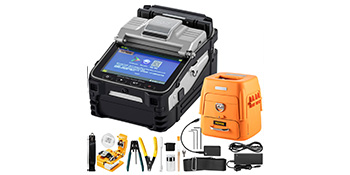 VEVOR AI-7 Fiber Fusion Splicer with 8 Seconds Splicing Time Melting 18 Seconds Heating Fusion Splicer Machine Optical Fiber Cleaver Kit for Optical Fiber & Cable Projects