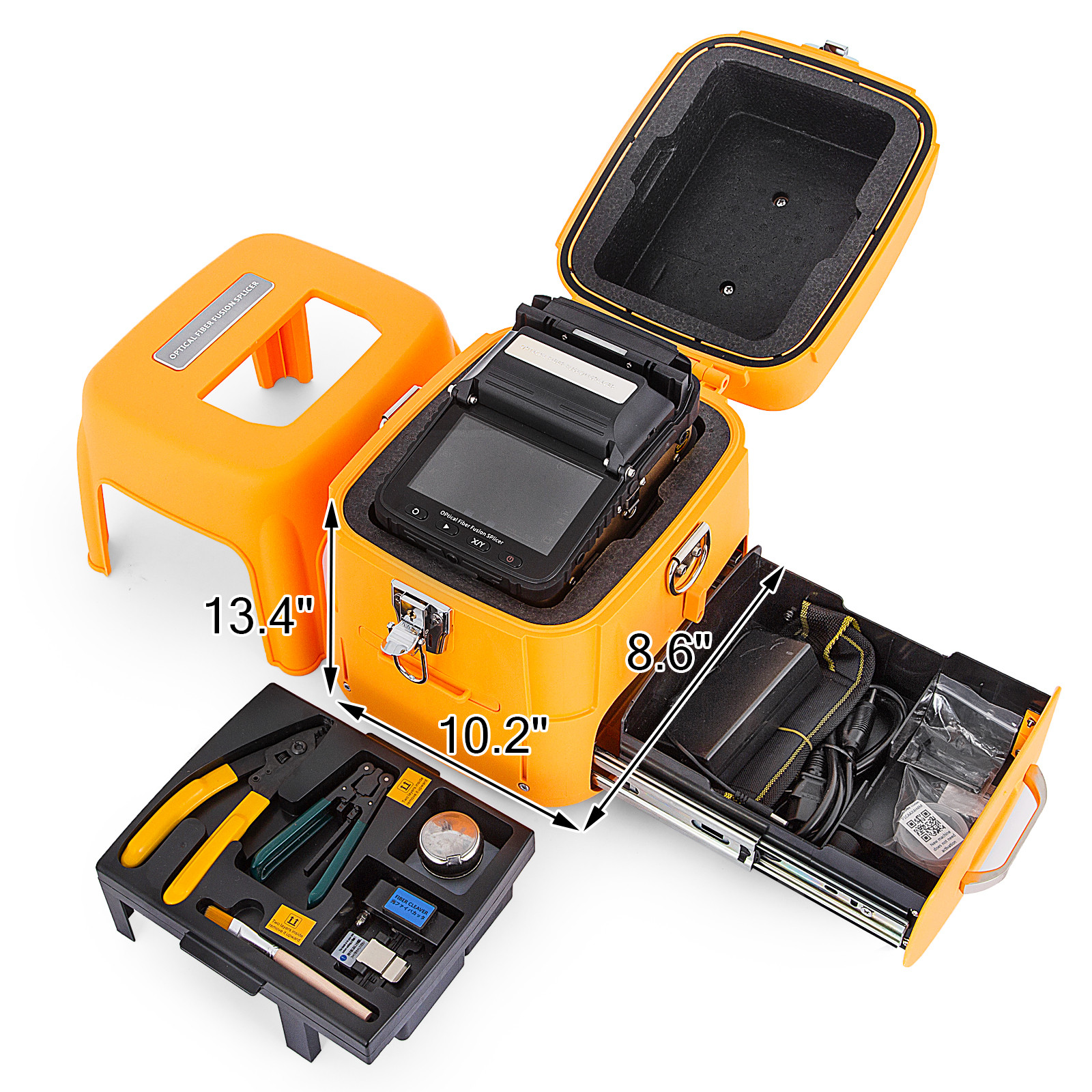 VEVOR VEVOR AI-8 Fiber Fusion Splicer with Seconds Splicing Time Melting  15 Seconds Heating Fusion Splicer Machine Optical Fiber Cleaver Kit for Optical  Fiber  Cable Projects for Railway Electric Power