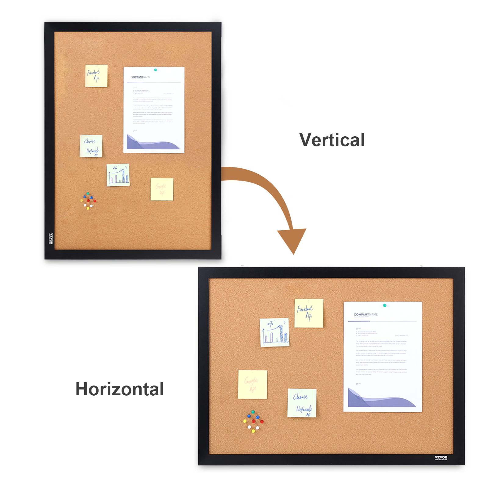 VEVOR 48inx36in White Cork Board With Linen Surface - Stylish Wall Mounted Bulletin Board For Home School Office Elegant And Functional Noticeboard