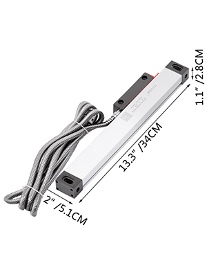 VEVOR 1 Axis Lathe Linear Scale 200mm with Accuracy 0.0002" Optical Length Precision Linear Scale Aluminum Body for Mill Milling Lathe Machine with Accessories (200mm(8"))